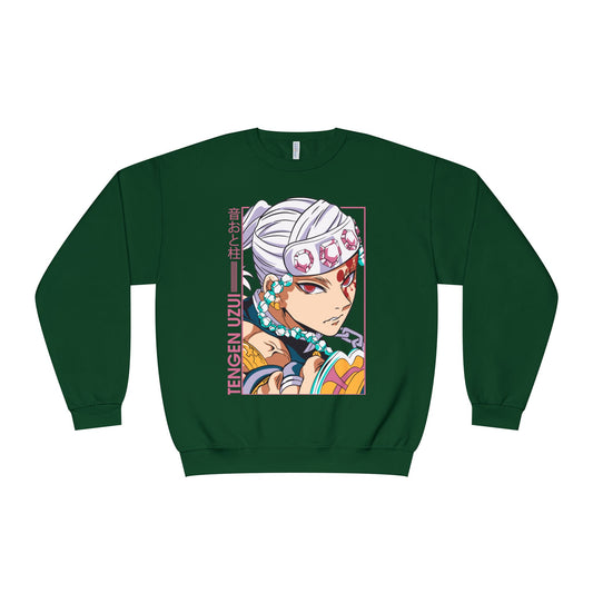 Tengen Uzui Anime-Inspired Unisex Crewneck Sweatshirt - Demon Slayer Design - CreativeRino
