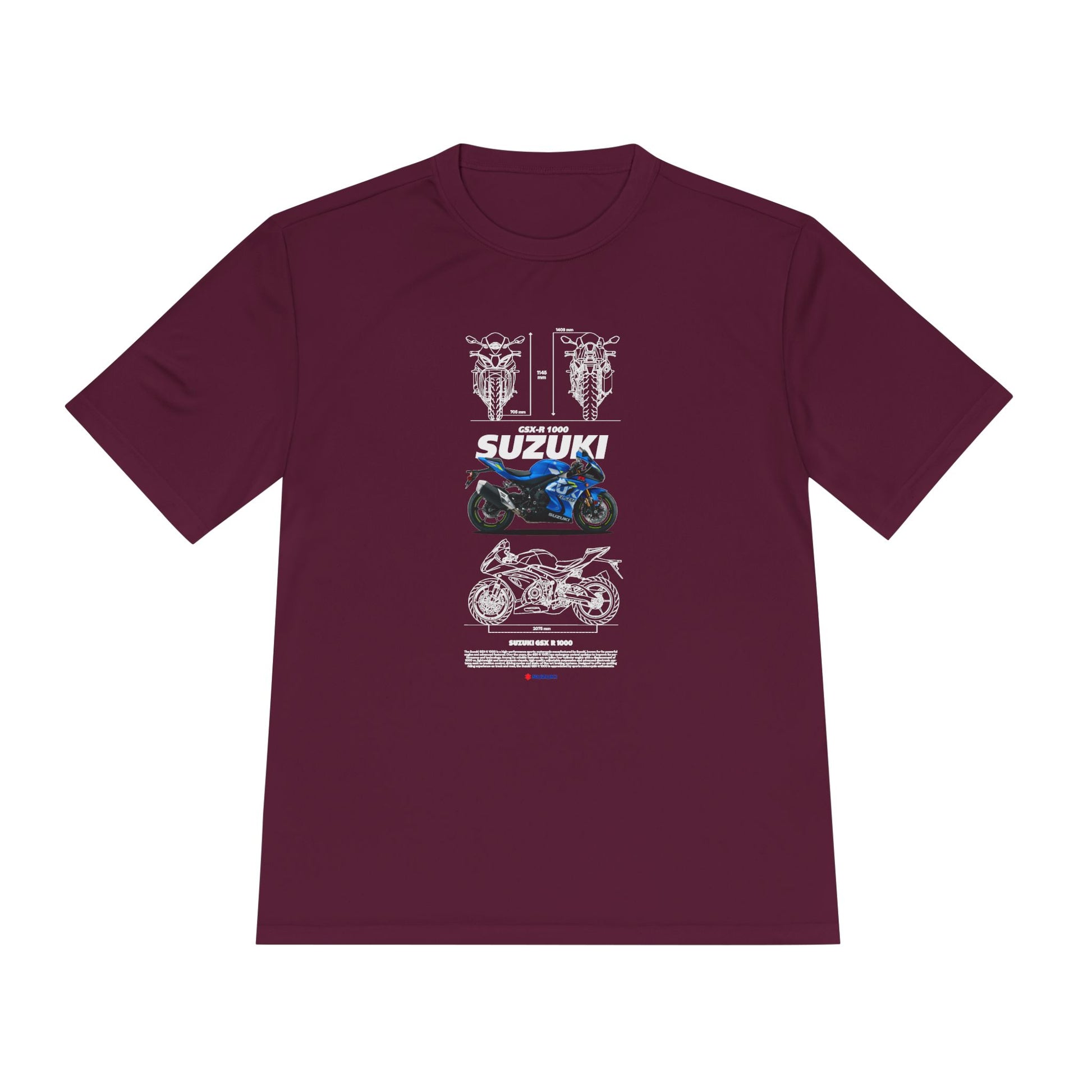 Suzuki GSX-R 1000 Motorcycle Unisex Moisture Wicking Tee - Perfect T-shirt for Riders and Enthusiasts - CreativeRino