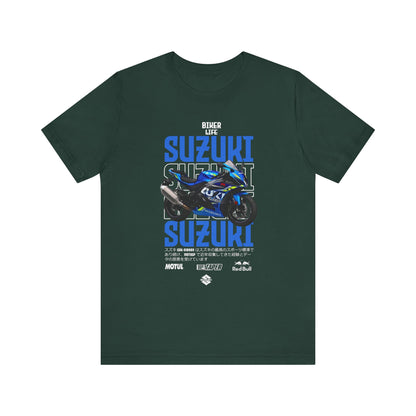 Biker Life Suzuki T-Shirt - Unisex Jersey Tee for Motorcycle Enthusiasts - CreativeRino