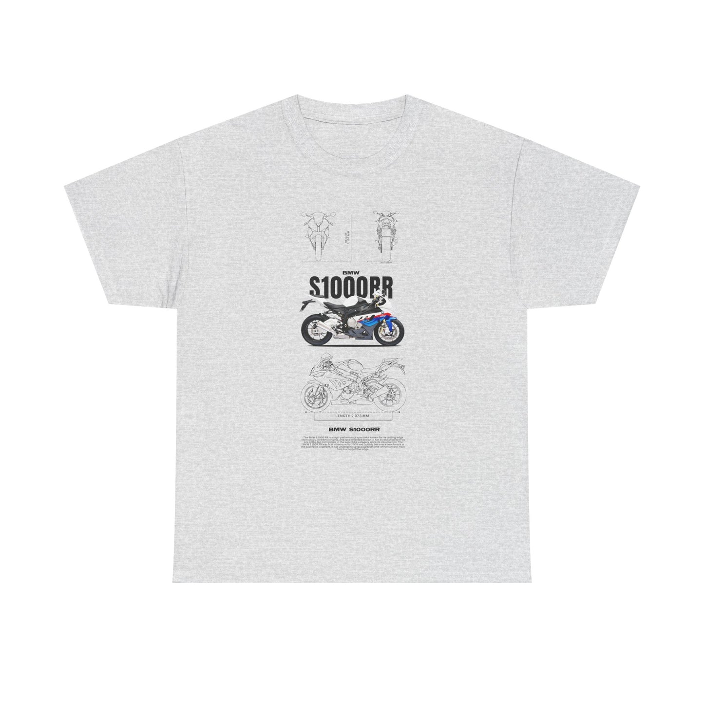 BMW S1000RR Unisex Heavy Cotton Tee - Motorcycle Graphic T-Shirt for Riders - CreativeRino