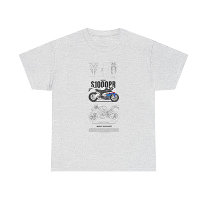 BMW S1000RR Unisex Heavy Cotton Tee - Motorcycle Graphic T-Shirt for Riders - CreativeRino