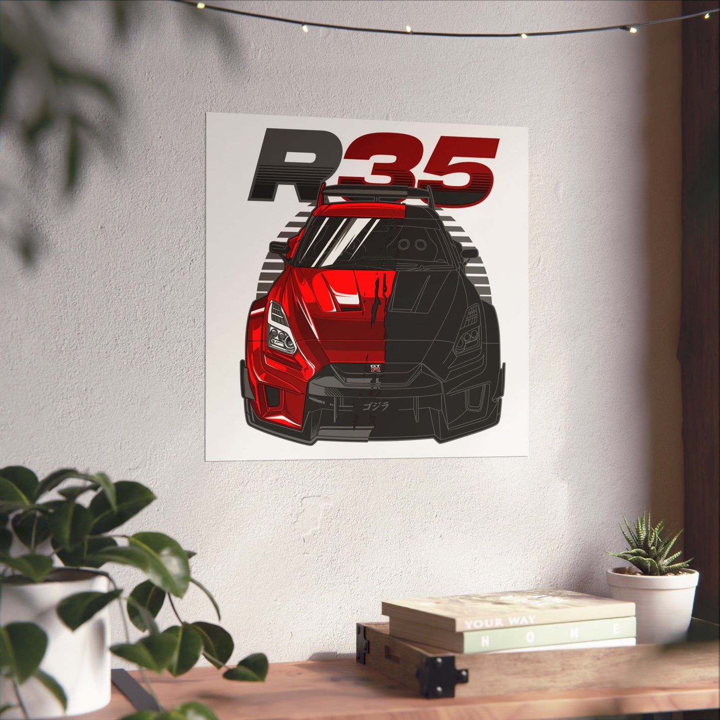 R35 Racer Car Matte Square Poster - Bold Car Art for Auto Enthusiasts - CreativeRino