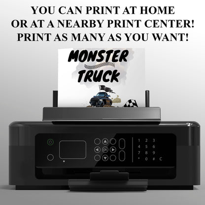 Monster Truck Racing Birthday Invitation Template - CreativeRino