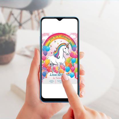 Unicorn Birthday Invitation Template - CreativeRino