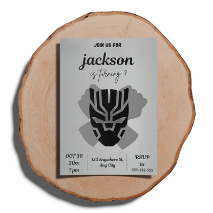 Black Panther Birthday Invitation Template - CreativeRino