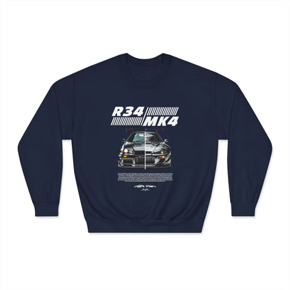 R34 MK4 Unisex DryBlend® Crewneck Sweatshirt - Perfect T-shirt for Car Enthusiasts and Casual Style - CreativeRino