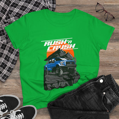 Adventure Awaits Women's Cotton Tee - Off-Roading Jeep Graphic T-shirt - CreativeRino