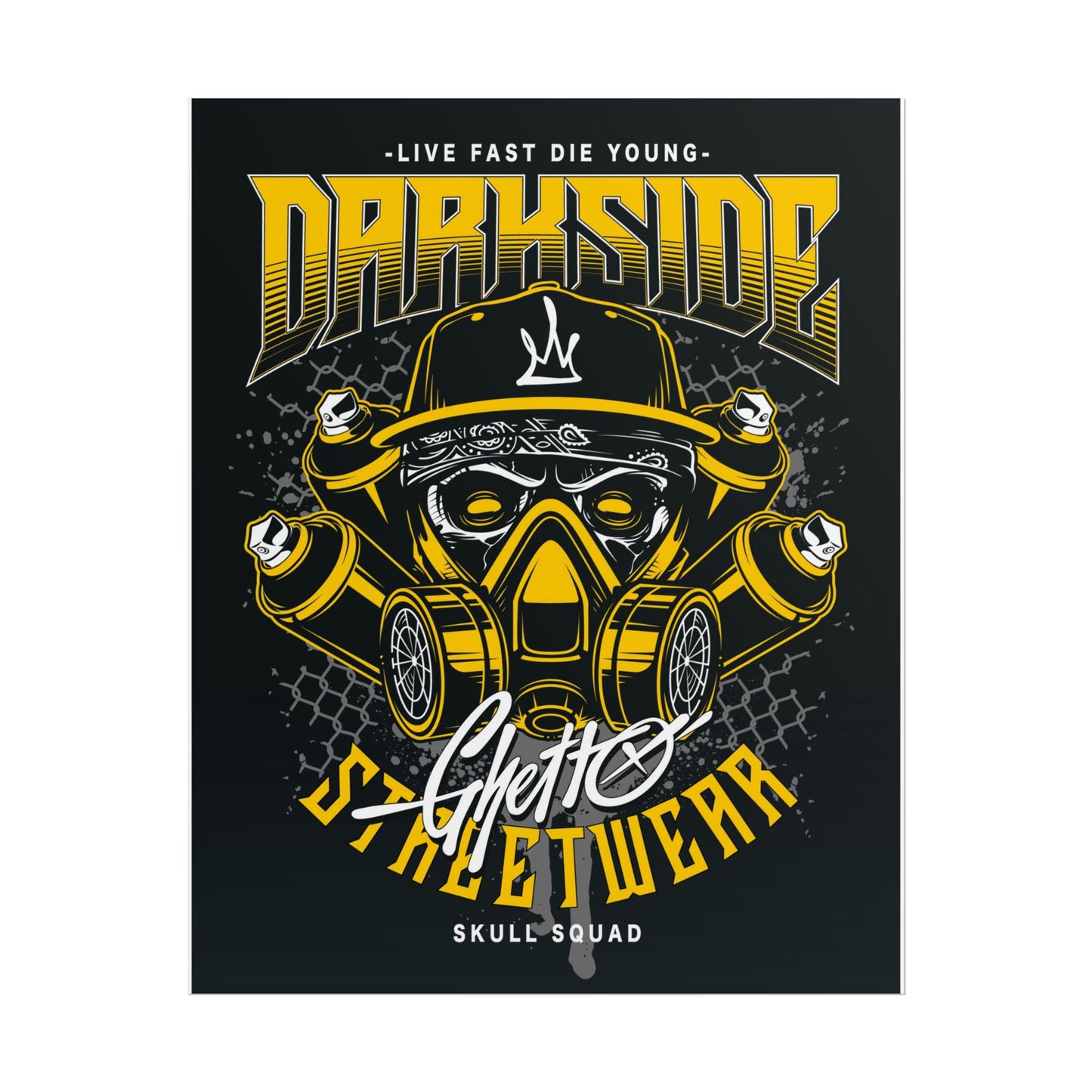 Skull Streetwear Rolled Poster - 'Darkside' Design Wall Art - CreativeRino