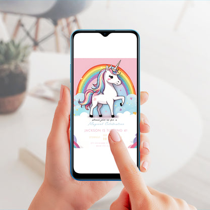 Unicorn Birthday Invitation Template - CreativeRino