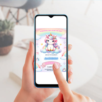 Unicorn Birthday Invitation Template - CreativeRino