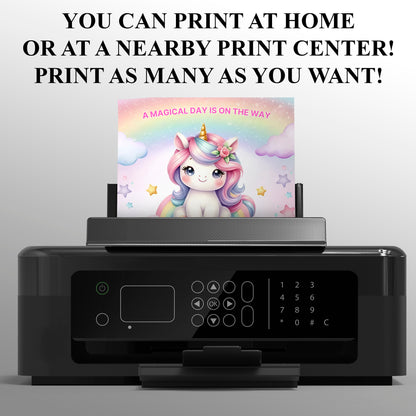 Unicorn Birthday Invitation Template - CreativeRino