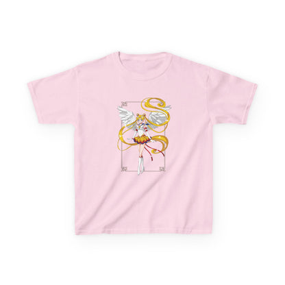 Anime Kids Heavy Cotton™ Tee - Sailor Moon Angelic Warrior T-shirt Design for Young Dreamers - CreativeRino
