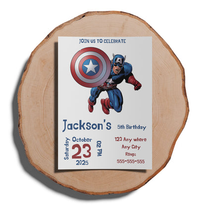 Captain America Birthday Invitation Template - CreativeRino