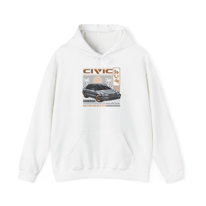 Civic Retro Car Hooded Sweatshirt - Perfect T-shirt Gift for Car Enthusiasts - CreativeRino