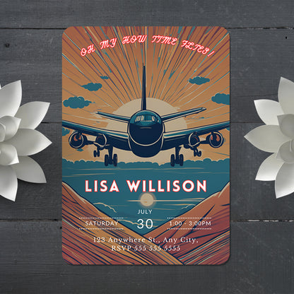 Airplane Birthday Invitation Template - CreativeRino