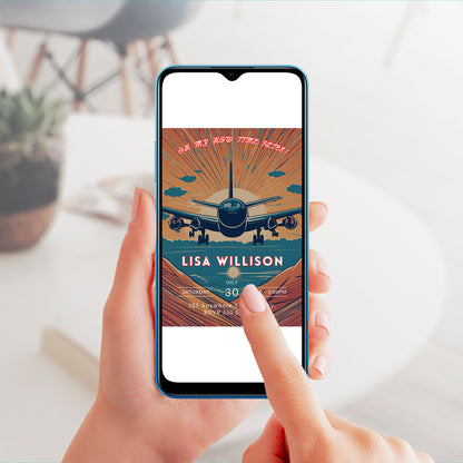 Airplane Birthday Invitation Template - CreativeRino