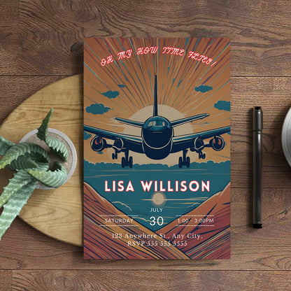 Airplane Birthday Invitation Template - CreativeRino
