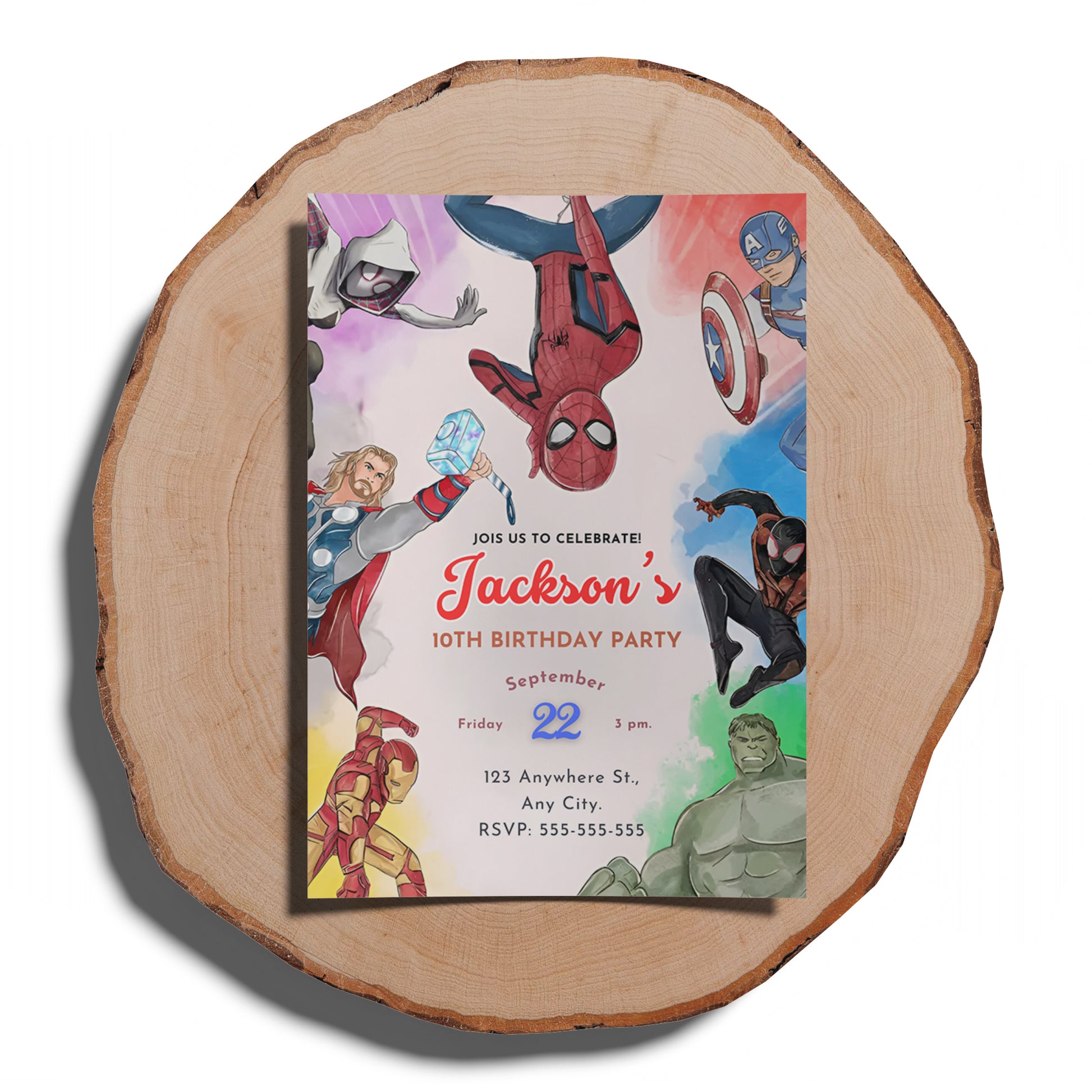Avengers Secret Wars Birthday Invitation Template - CreativeRino