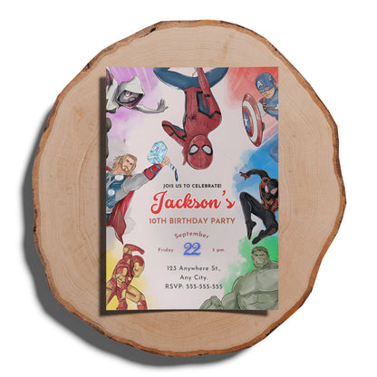 Avengers Secret Wars Birthday Invitation Template - CreativeRino
