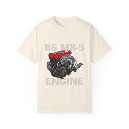 B6 MX-5 Engine Unisex Garment-Dyed T-Shirt - Perfect T-shirt for Car Enthusiasts - CreativeRino