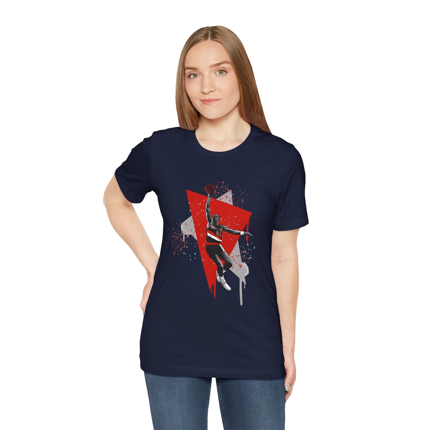 Unisex Clyde Drexler Jersey Short Sleeve Tee Basketball T-shirt - CreativeRino