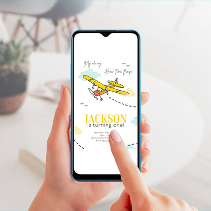 Airplane Birthday Invitation Template - CreativeRino