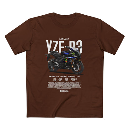 Yamaha YZF-R3 Monster Motorcycle Tee - Adult Staple T-Shirt for Riders - CreativeRino