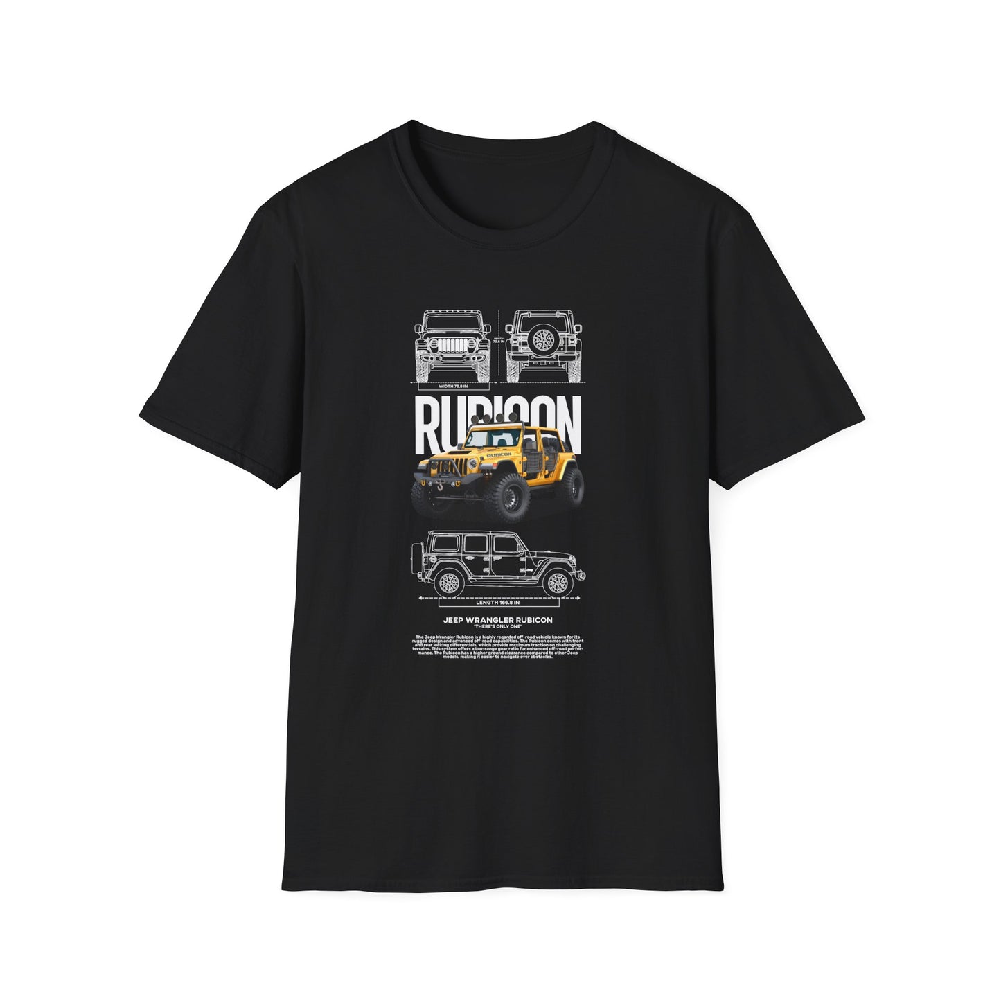 Rubicon Awaits Unisex Softstyle T-Shirt - Off-Road Vehicle Design - CreativeRino