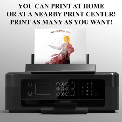 Fullmetal Alchemist  Birthday Invitation Template - CreativeRino