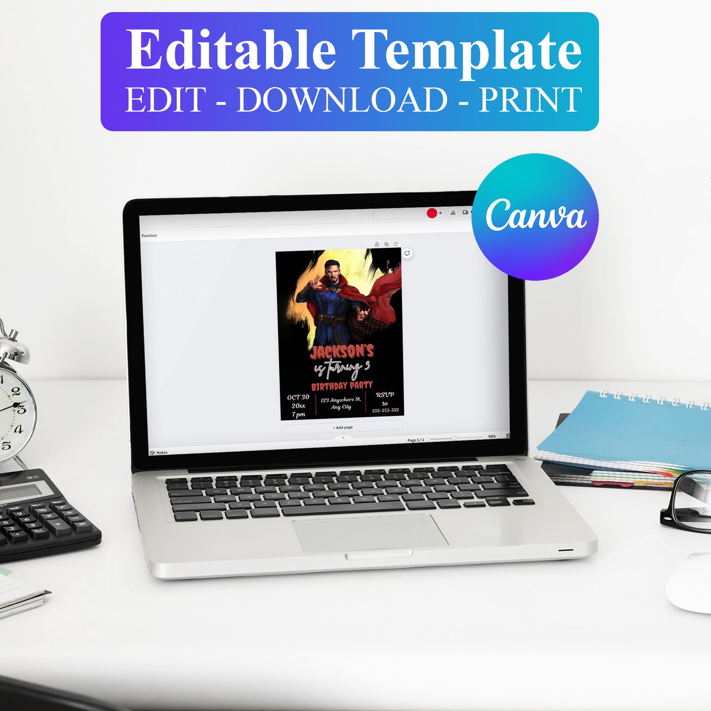 Doctor Strange Birthday Invitation Template - CreativeRino