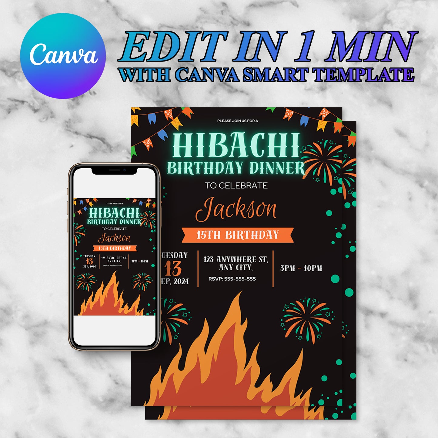 Hibachi Birthday Invitation Template