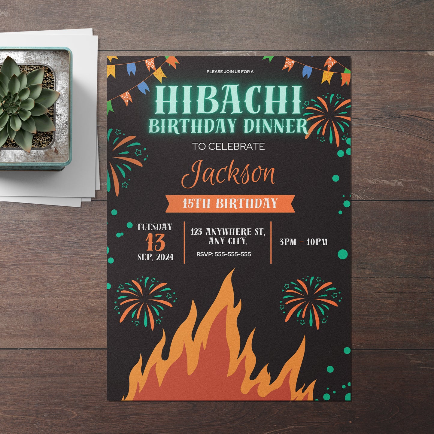 Hibachi Birthday Invitation Template