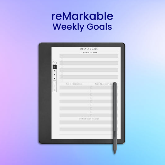 reMarkable 2 Weekly Goals Planner Template