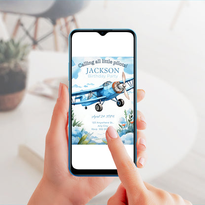 Airplane Birthday Invitation Template - CreativeRino