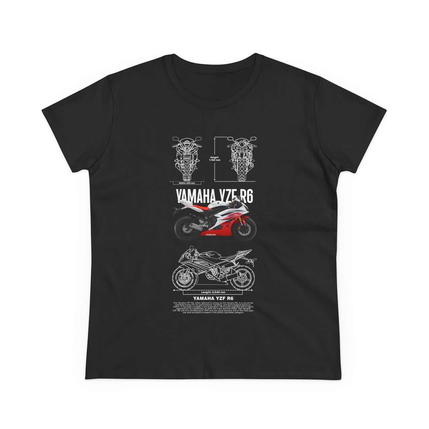 Yamaha YZF-R6 Graphic Tee for Motorcycle Enthusiasts - CreativeRino
