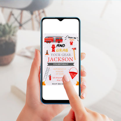 Fire Fighter Birthday Invitation Template - CreativeRino
