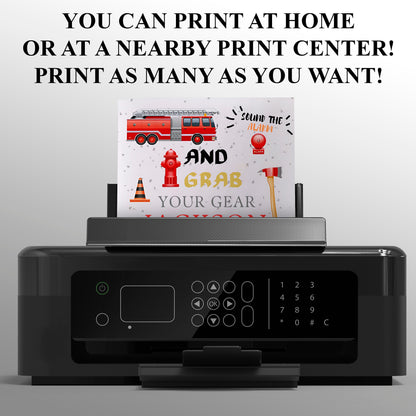 Fire Fighter Birthday Invitation Template - CreativeRino