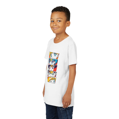Youth Anime-Inspired Short Sleeve Tee - Colorful Sailor Moon Character Eyes T-shirt Design - CreativeRino