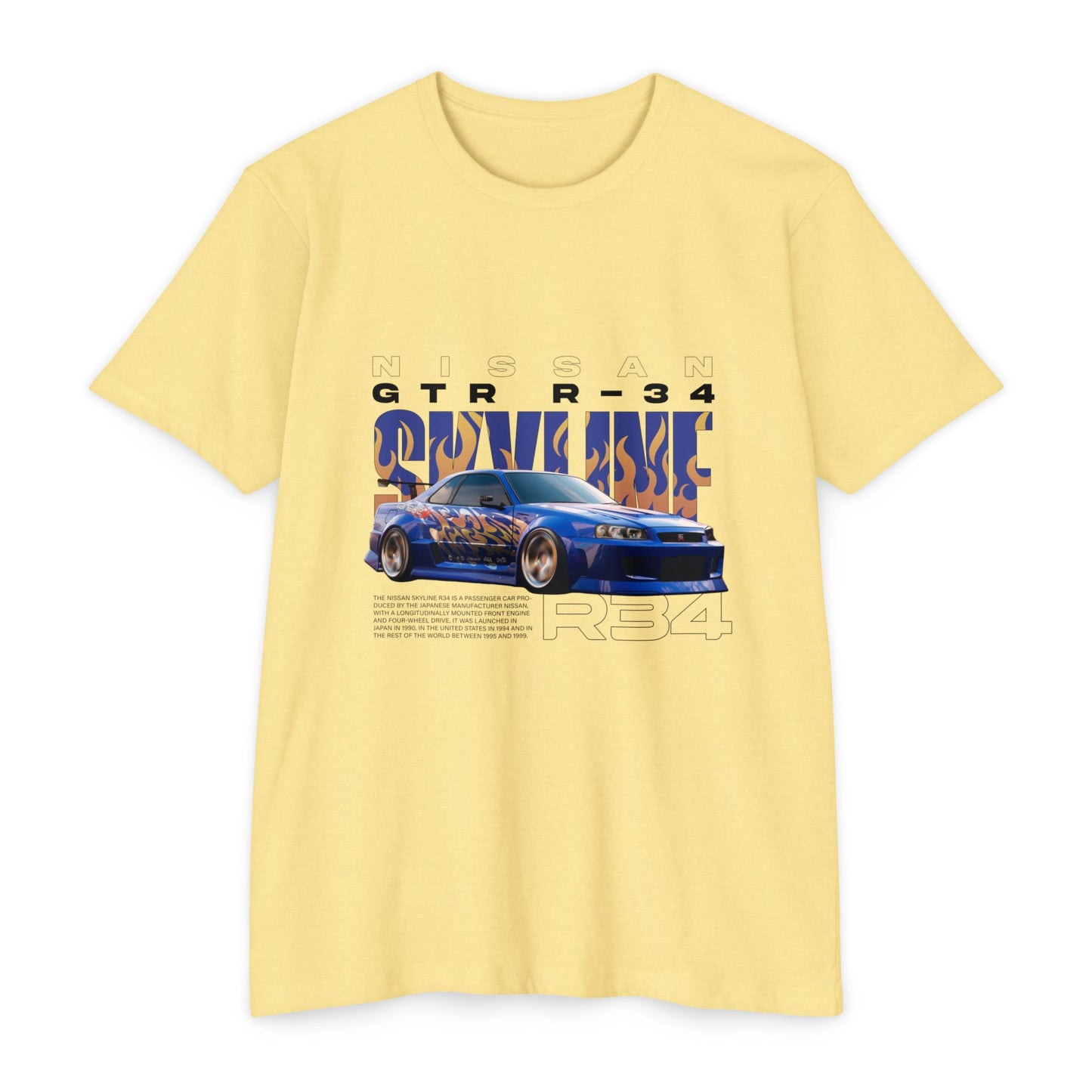 Nissan GTR R34 Graphic Tee - Unisex Vintage Car T-Shirt - CreativeRino