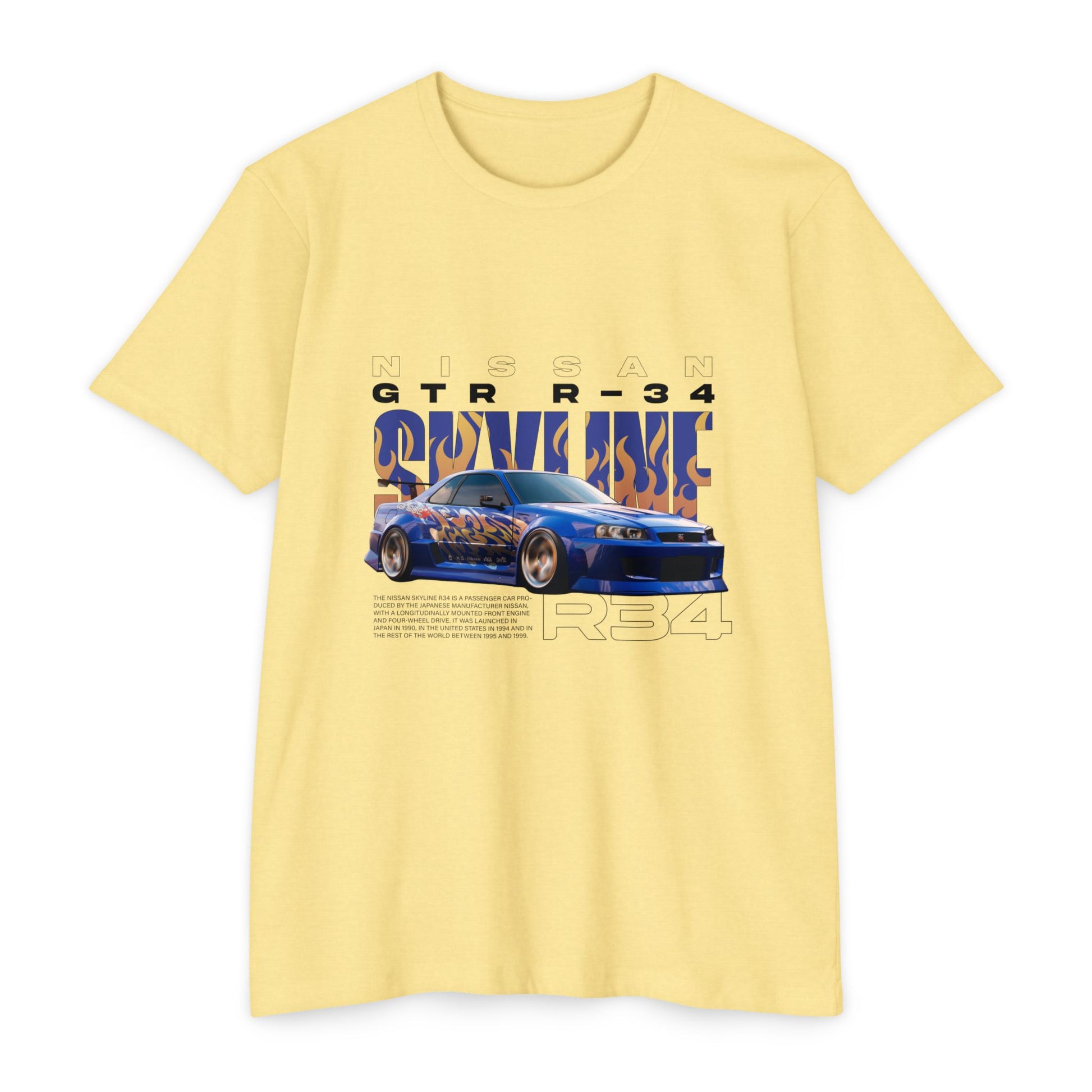Nissan GTR R34 Graphic Tee - Unisex Vintage Car T-Shirt - CreativeRino