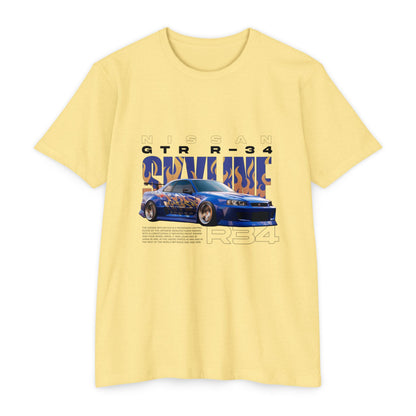 Nissan GTR R34 Graphic Tee - Unisex Vintage Car T-Shirt - CreativeRino