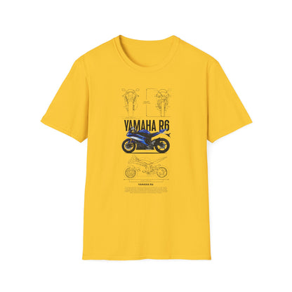 Yamaha R6 Motorcycle Softstyle T-Shirt for Riders - CreativeRino