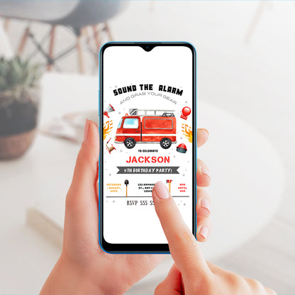 Fire Fighter Birthday Invitation Template - CreativeRino