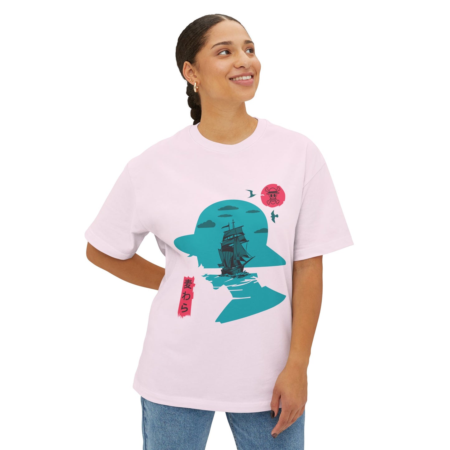 One Piece Graphic Unisex Oversized Boxy Tee - Relaxed Fit T-shirt for Anime Lovers - CreativeRino
