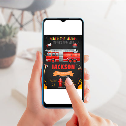 Fire Fighter Birthday Invitation Template - CreativeRino