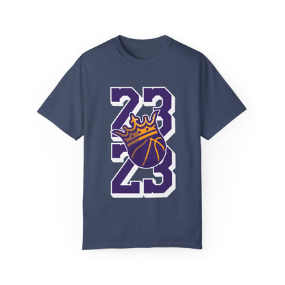 Lebron James King of the Court Unisex Garment-Dyed T-shirt - Basketball 23 Tee Design - CreativeRino