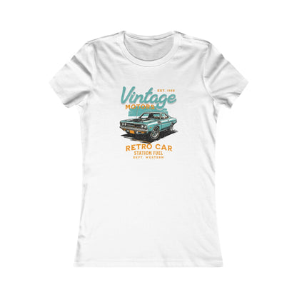 Vintage Retro Car Graphic Tee for Women - Classic Style T-shirt for Car Enthusiasts - CreativeRino