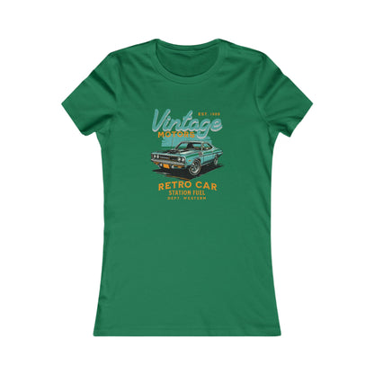 Vintage Retro Car Graphic Tee for Women - Classic Style T-shirt for Car Enthusiasts - CreativeRino