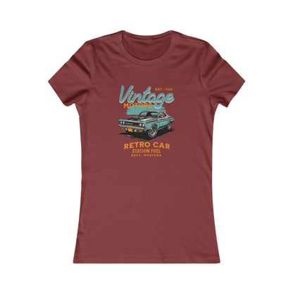 Vintage Retro Car Graphic Tee for Women - Classic Style T-shirt for Car Enthusiasts - CreativeRino