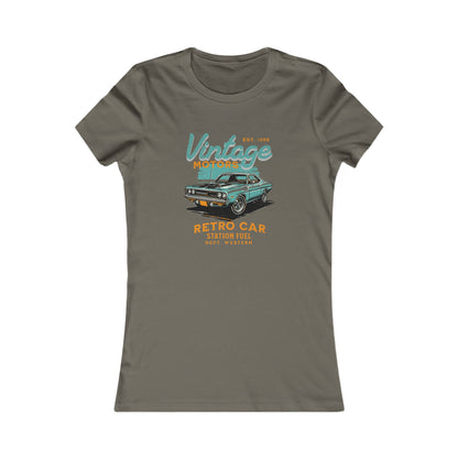 Vintage Retro Car Graphic Tee for Women - Classic Style T-shirt for Car Enthusiasts - CreativeRino